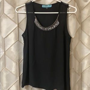 Francesca’s sleeveless blouse with beaded neckline